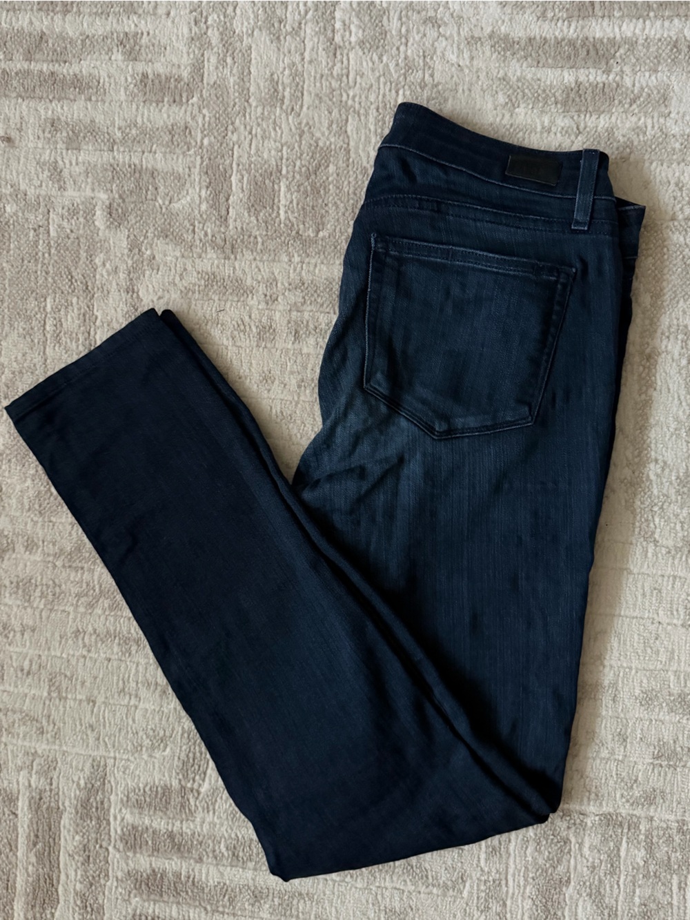 PAIGE Navy Straight-Leg Jeans